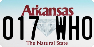 AR license plate 017WHO