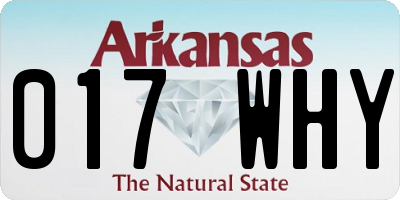 AR license plate 017WHY