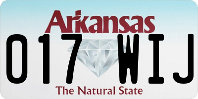 AR license plate 017WIJ