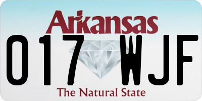 AR license plate 017WJF