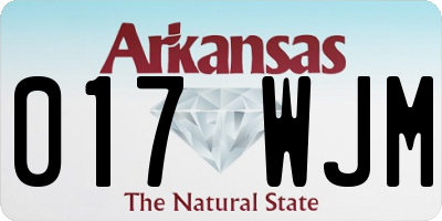 AR license plate 017WJM
