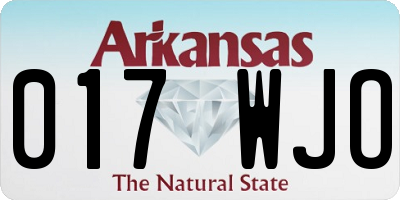 AR license plate 017WJO