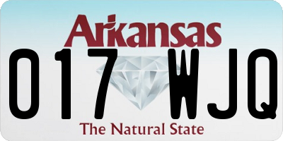 AR license plate 017WJQ