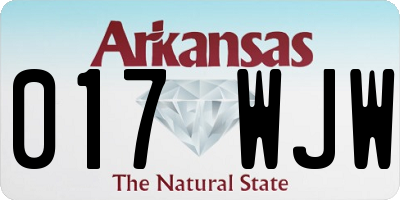 AR license plate 017WJW