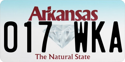 AR license plate 017WKA