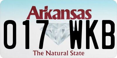 AR license plate 017WKB
