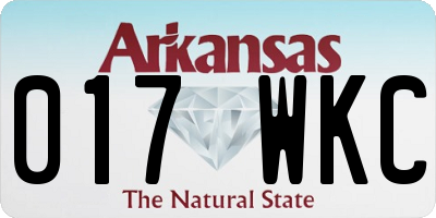AR license plate 017WKC