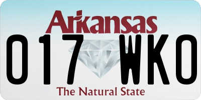 AR license plate 017WKO