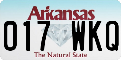 AR license plate 017WKQ