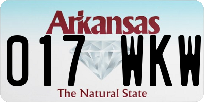 AR license plate 017WKW