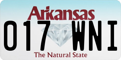 AR license plate 017WNI