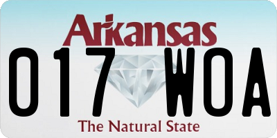 AR license plate 017WOA