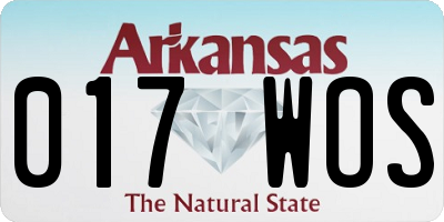 AR license plate 017WOS