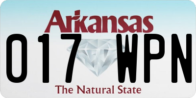 AR license plate 017WPN