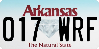 AR license plate 017WRF