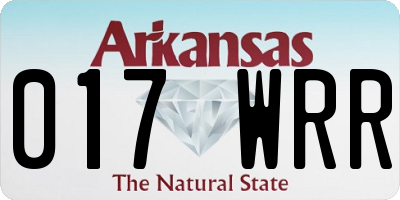 AR license plate 017WRR