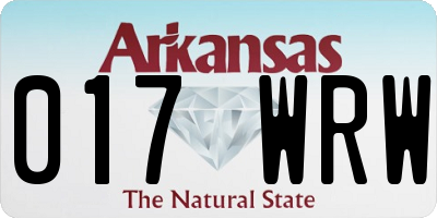 AR license plate 017WRW
