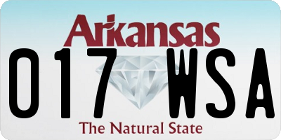 AR license plate 017WSA
