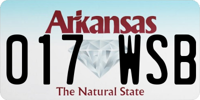 AR license plate 017WSB