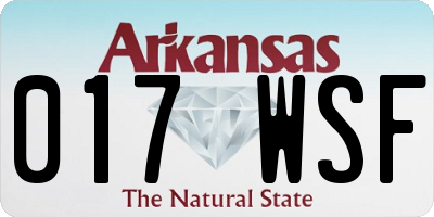 AR license plate 017WSF