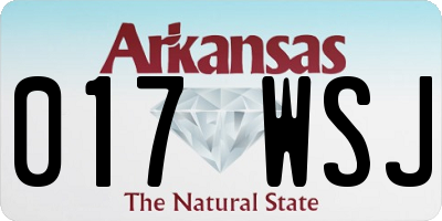 AR license plate 017WSJ