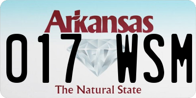 AR license plate 017WSM