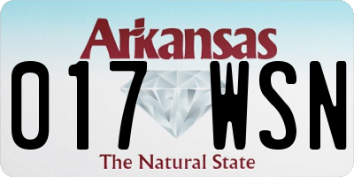 AR license plate 017WSN