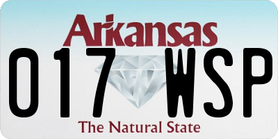 AR license plate 017WSP