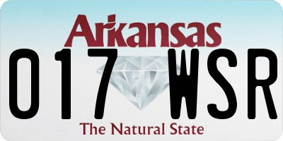AR license plate 017WSR