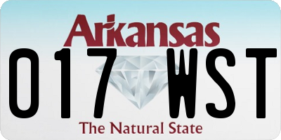 AR license plate 017WST