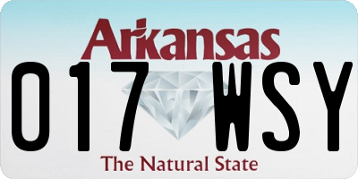 AR license plate 017WSY