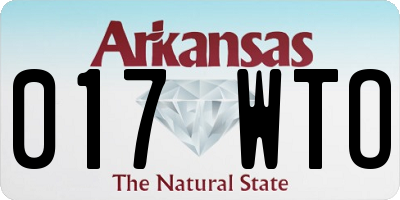 AR license plate 017WTO