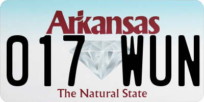 AR license plate 017WUN