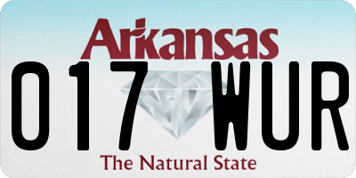 AR license plate 017WUR