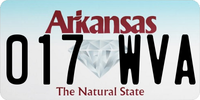 AR license plate 017WVA