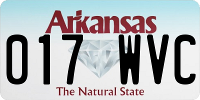 AR license plate 017WVC