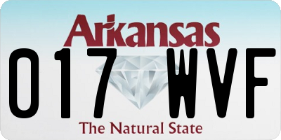 AR license plate 017WVF