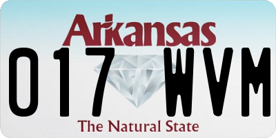 AR license plate 017WVM