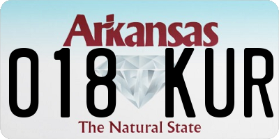AR license plate 018KUR