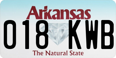 AR license plate 018KWB