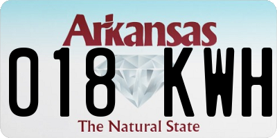 AR license plate 018KWH