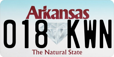 AR license plate 018KWN