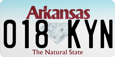 AR license plate 018KYN