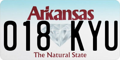 AR license plate 018KYU