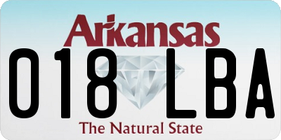 AR license plate 018LBA