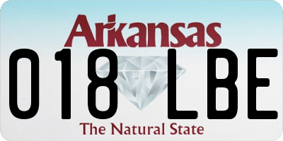 AR license plate 018LBE