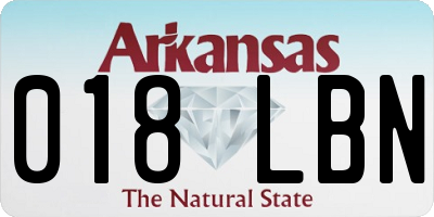 AR license plate 018LBN