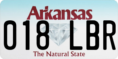 AR license plate 018LBR
