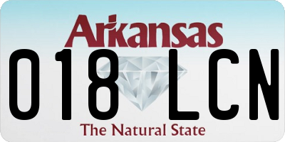 AR license plate 018LCN