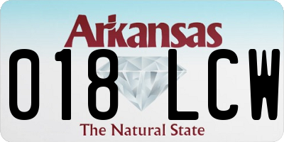 AR license plate 018LCW